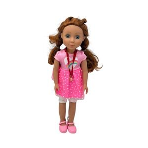 Glitter Girls Battat 14 In  Doll Auburn Red Hair Blue Eyes Rainbow Heart